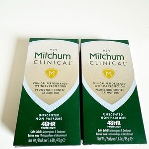 2X Mitchum Women Clinical Powder Fresh AntiPerspirant Deodorant Soft Solid 1.6oz
